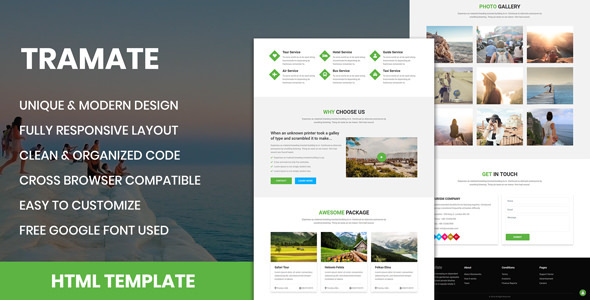TraMate - Travel Agency HTML Template