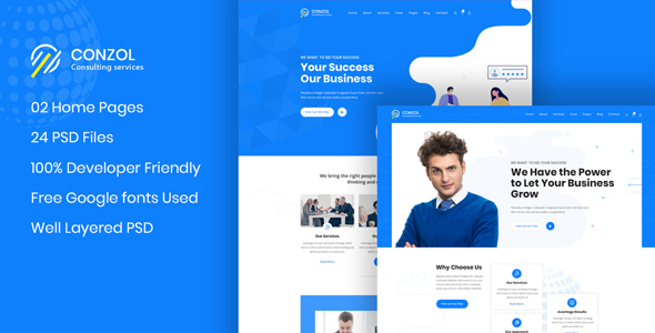 Conzol - Business Consultancy PSD Template